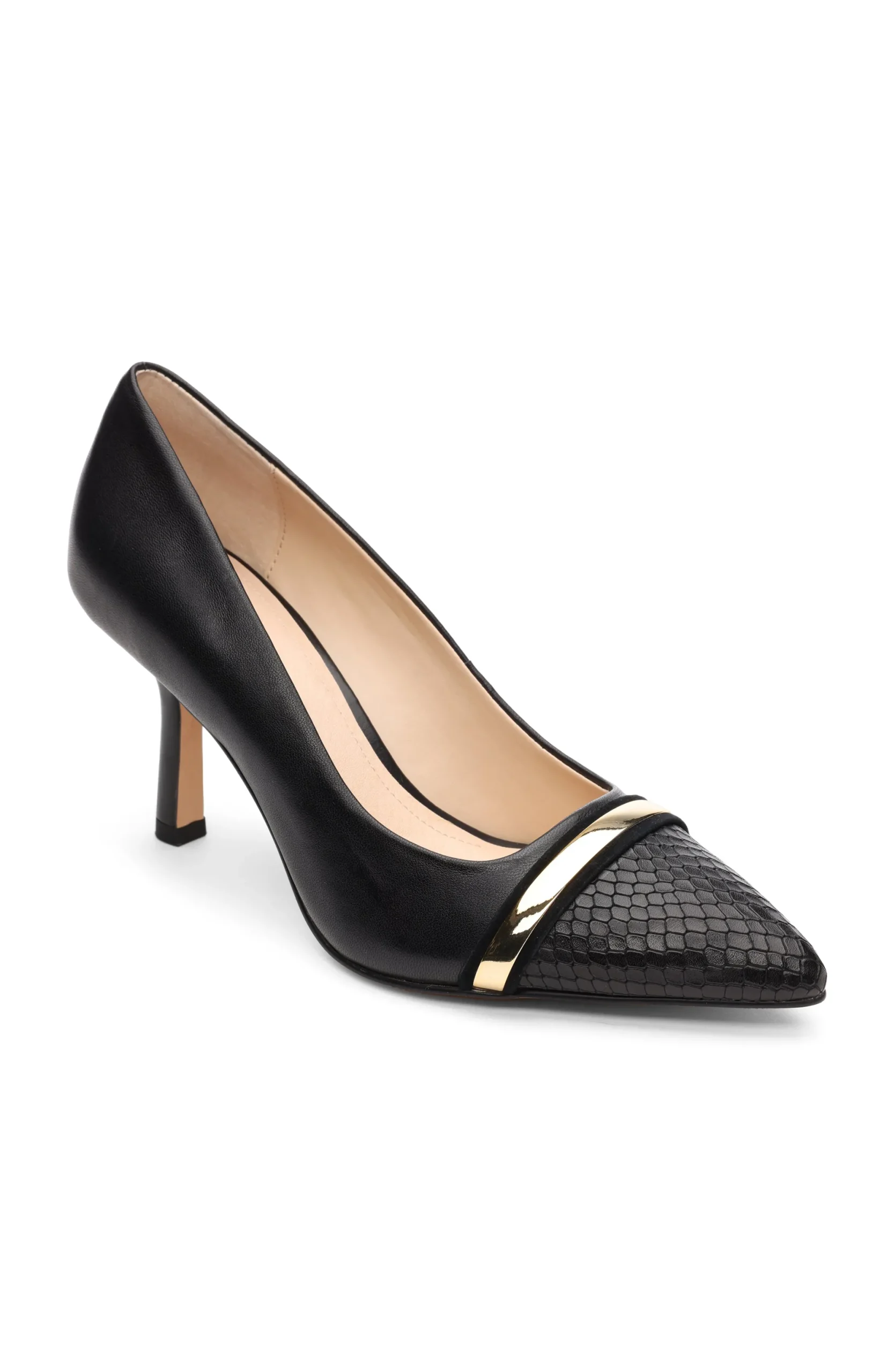 Heels-Liverpool Los Angeles BELAIR PUMP WITH EMBOSSED SNAKE Black