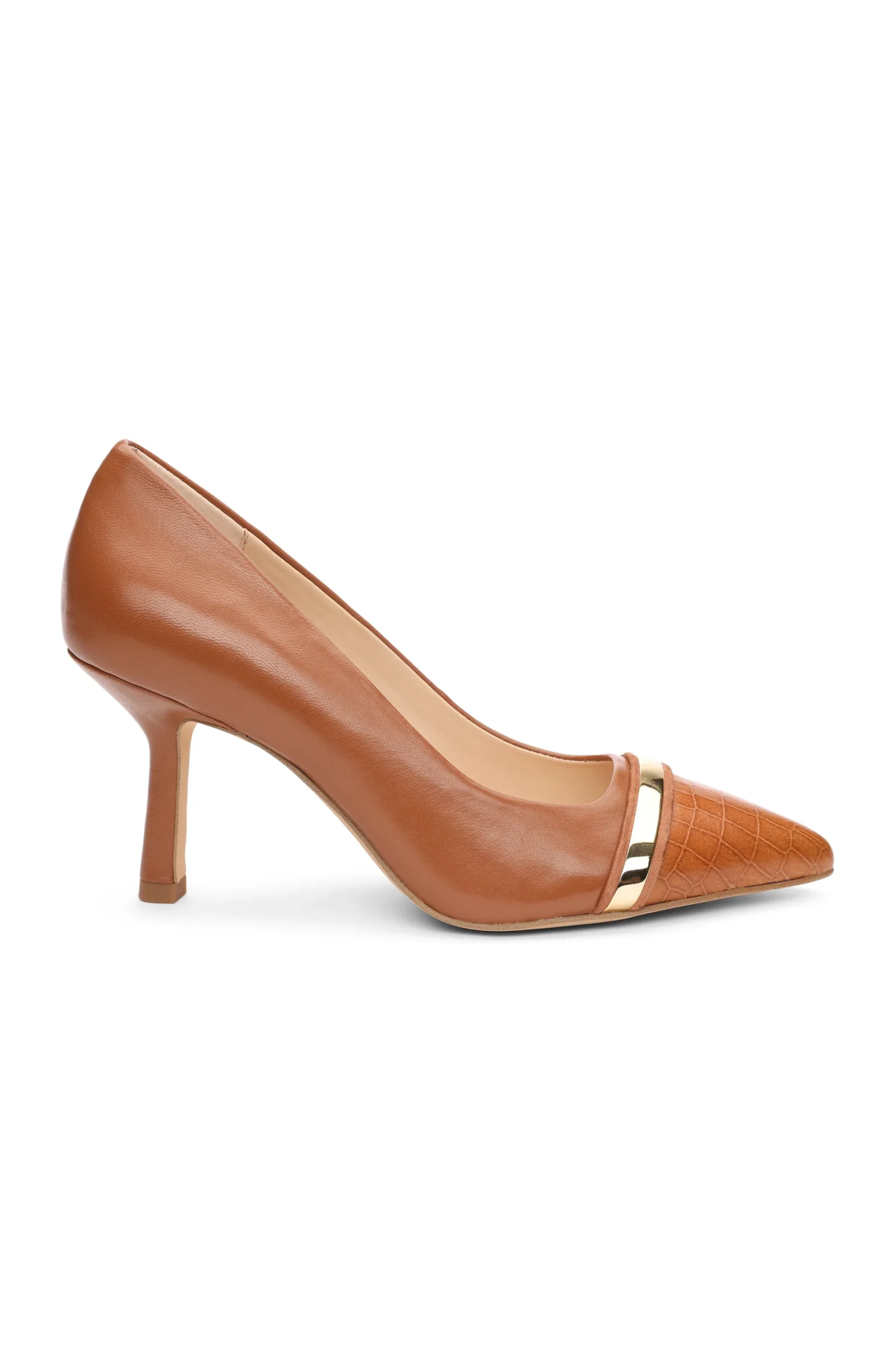 Heels-Liverpool Los Angeles BELAIR PUMP WITH EMBOSSED CROC Luggage