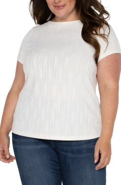Tops-Liverpool Los Angeles BOAT NECK BABY TEE Frenchcream