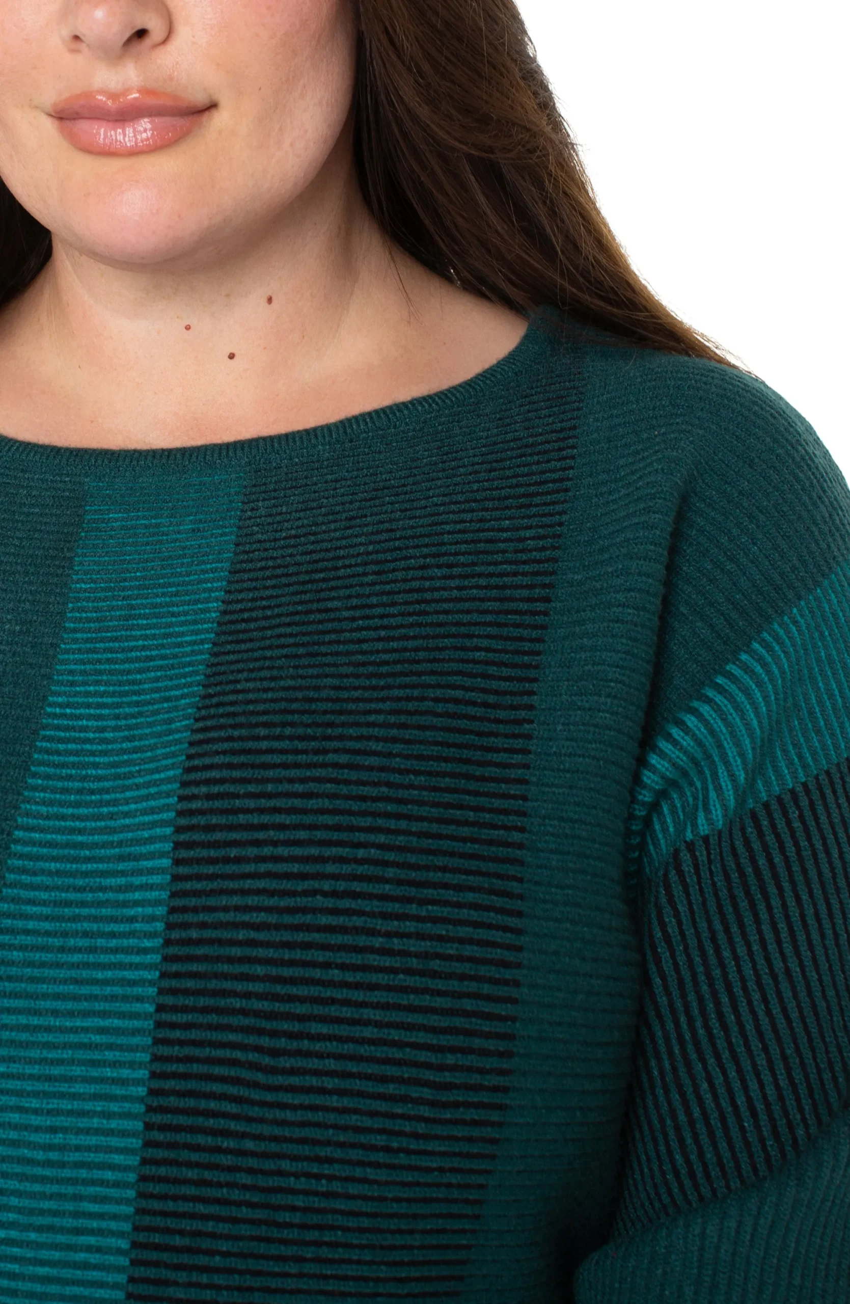 Tops-Liverpool Los Angeles BOAT NECK DOLMAN SWEATER Malachitemulti