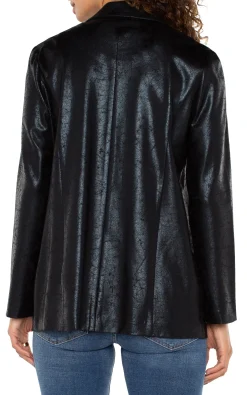 Jackets-Liverpool Los Angeles BOYFRIEND BLAZER Cracklecoatedknit