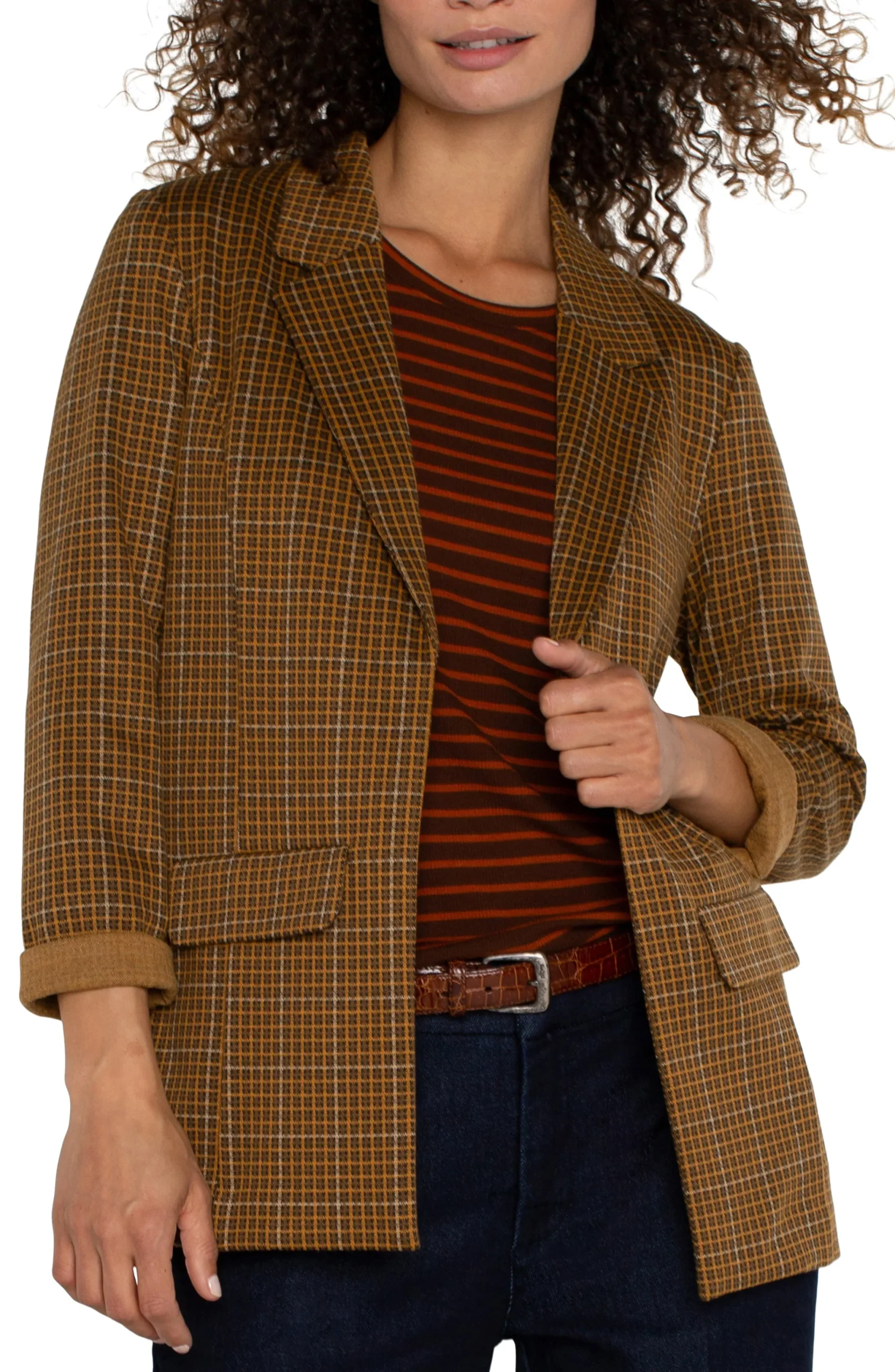 Jackets-Liverpool Los Angeles BOYFRIEND BLAZER Jasperbrownplaid