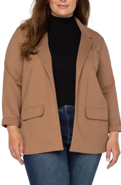 Jackets-Liverpool Los Angeles BOYFRIEND BLAZER WITH PRINCESS DART Maple