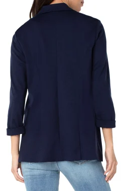 Jackets-Liverpool Los Angeles BOYFRIEND BLAZER WITH PRINCESS DARTS Cadetblue