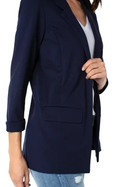 Jackets-Liverpool Los Angeles BOYFRIEND BLAZER WITH PRINCESS DARTS Cadetblue