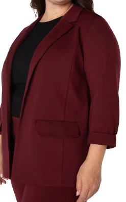 Jackets-Liverpool Los Angeles BOYFRIEND BLAZER WITH PRINCESS DART Bordeaux
