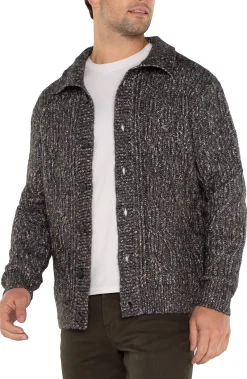 Sweaters-Liverpool Los Angeles BUTTON CARDIGAN SWEATER Olivemulti