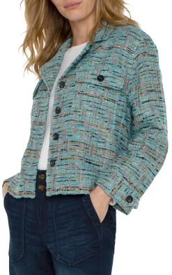 Jackets-Liverpool Los Angeles BUTTON FRONT BOXY SHACKET Oceanboucle