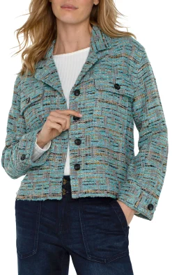 Jackets-Liverpool Los Angeles BUTTON FRONT BOXY SHACKET Oceanboucle