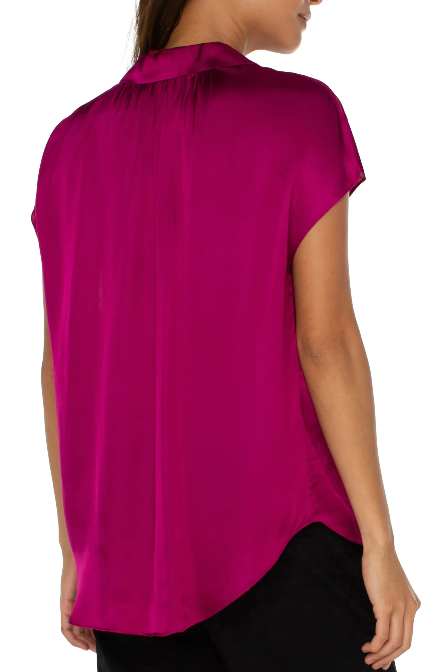 Tops|Tops-Liverpool Los Angeles BUTTON FRONT DOLMAN SLEEVE BLOUSE Fuchsiakiss
