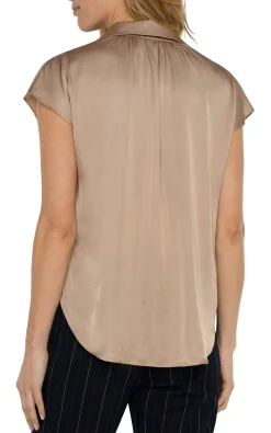 Tops|Tops-Liverpool Los Angeles BUTTON FRONT DOLMAN SLEEVE BLOUSE Champagne