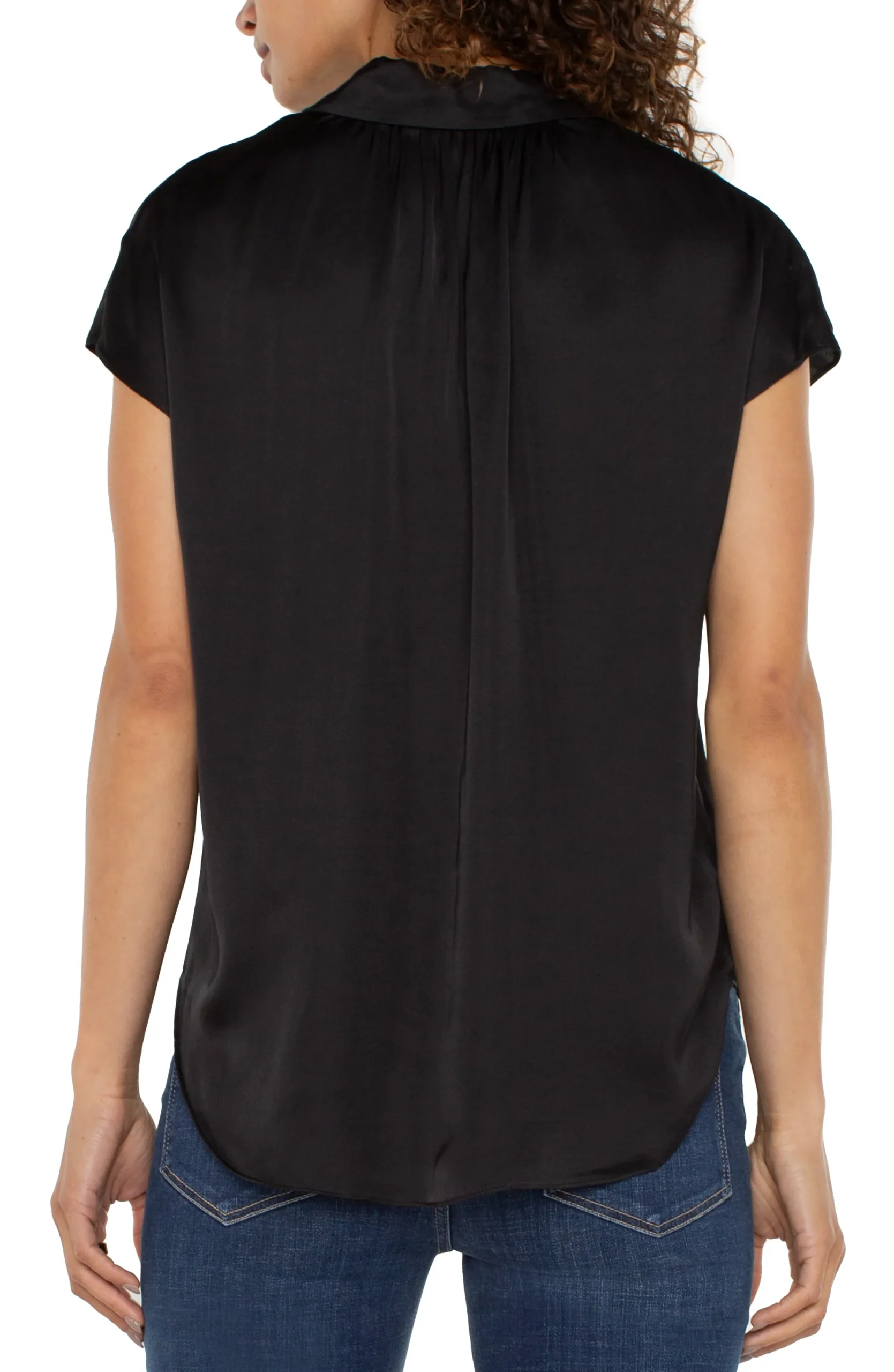 Tops|Tops-Liverpool Los Angeles BUTTON FRONT DOLMAN SLEEVE BLOUSE Black