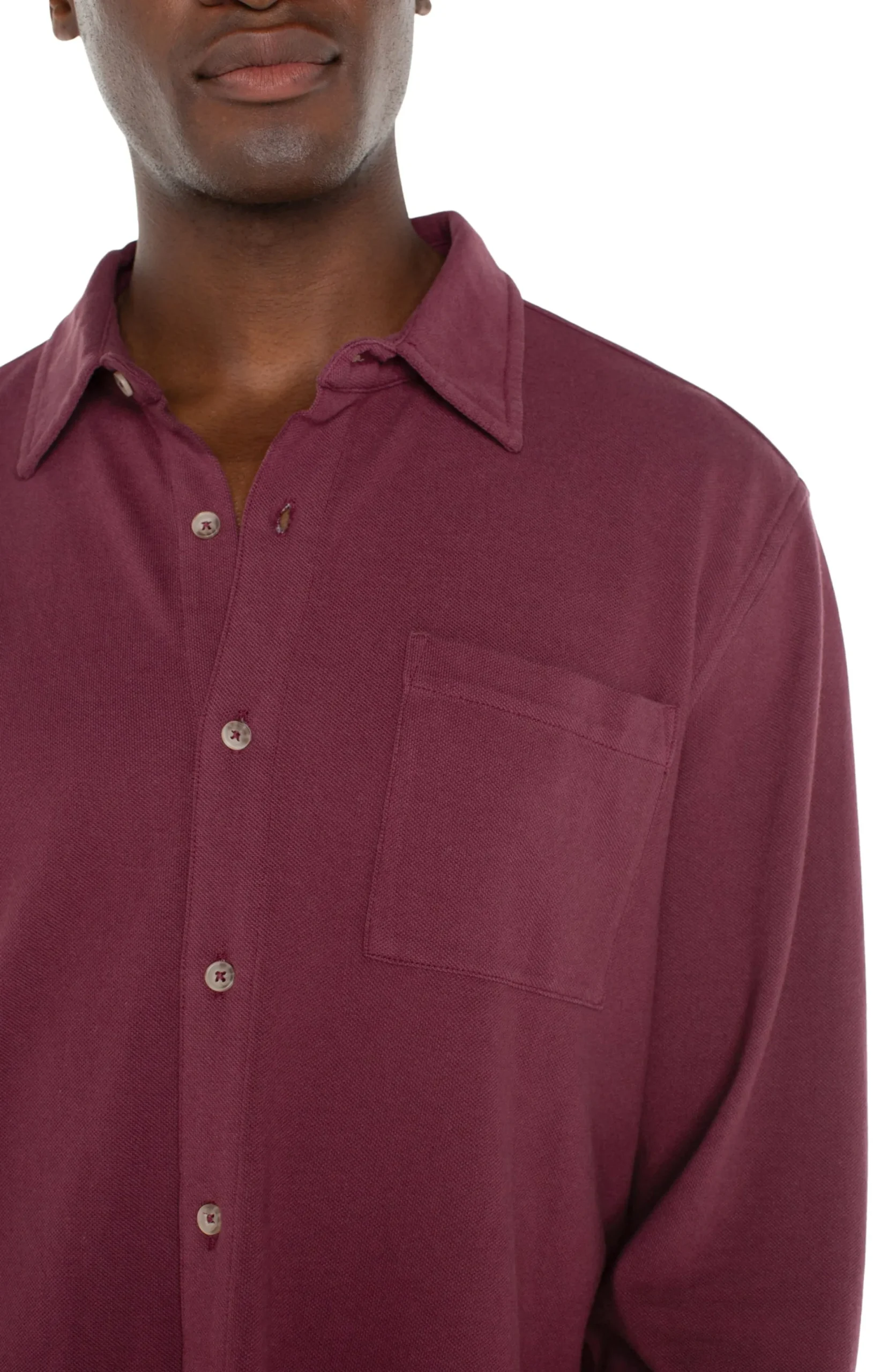 Shirts-Liverpool Los Angeles BUTTON UP LONG SLEEVE SHIRT Wine