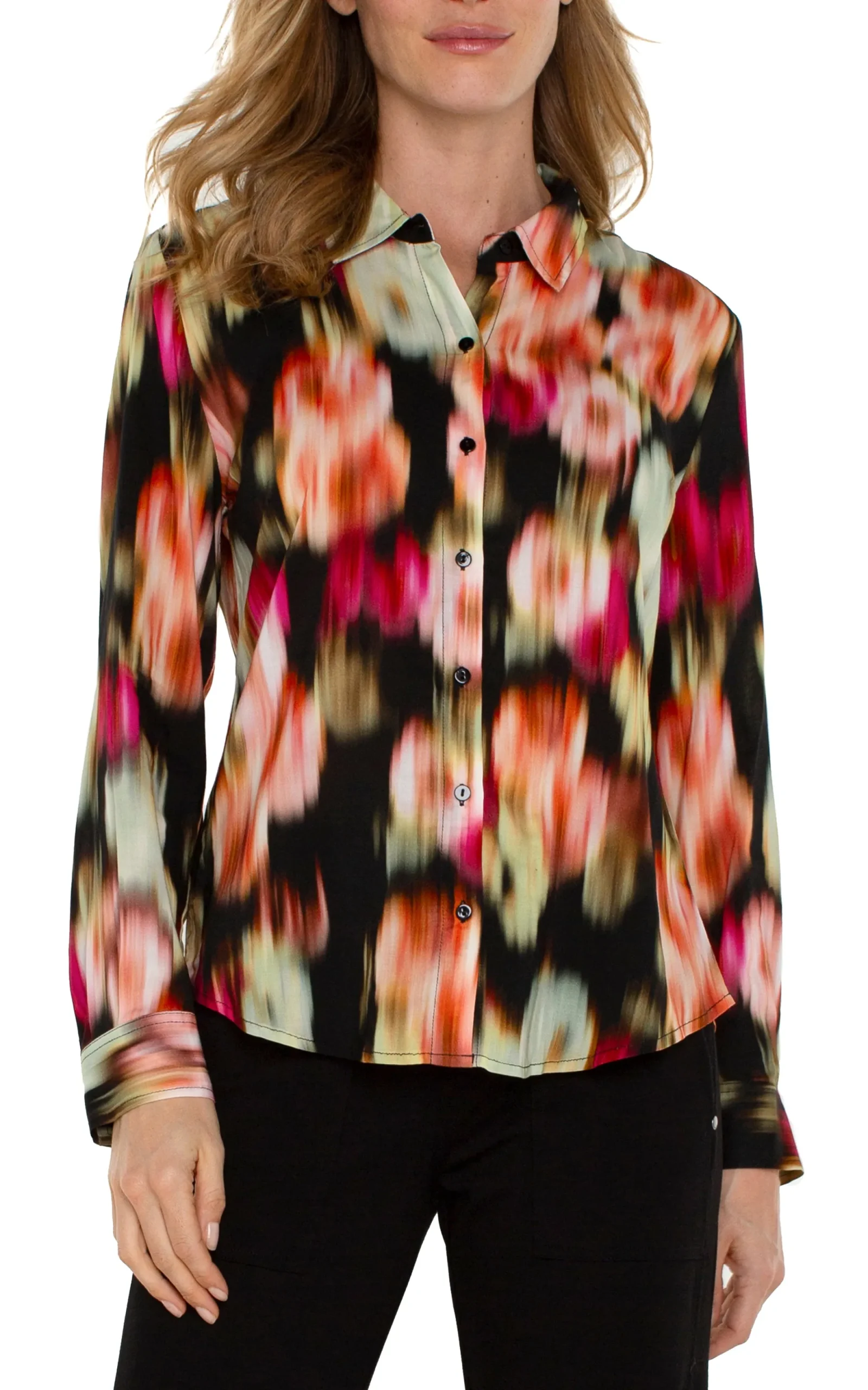 Tops-Liverpool Los Angeles BUTTON UP WOVEN BLOUSE Starrubyfloral