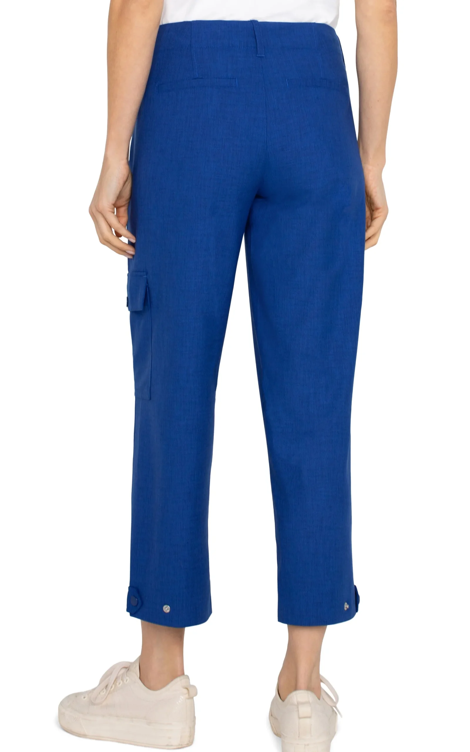 Pants|Utility Pants-Liverpool Los Angeles CARGO CROP WITH TAB HEM Bluetopaz
