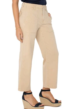 Pants|Crops-Liverpool Los Angeles CARGO WIDE LEG CROP Cappuccino