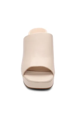 Mules-Liverpool Los Angeles CARSON HIGH BLOCK HEEL MULE Ecru