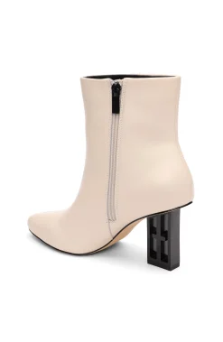 Boots-Liverpool Los Angeles CLAREMONT ICON HEEL SIDE ZIP BOOTIE Ecru
