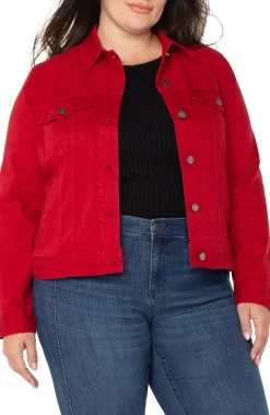 Jackets-Liverpool Los Angeles CLASSIC JEAN JACKET Carnelian