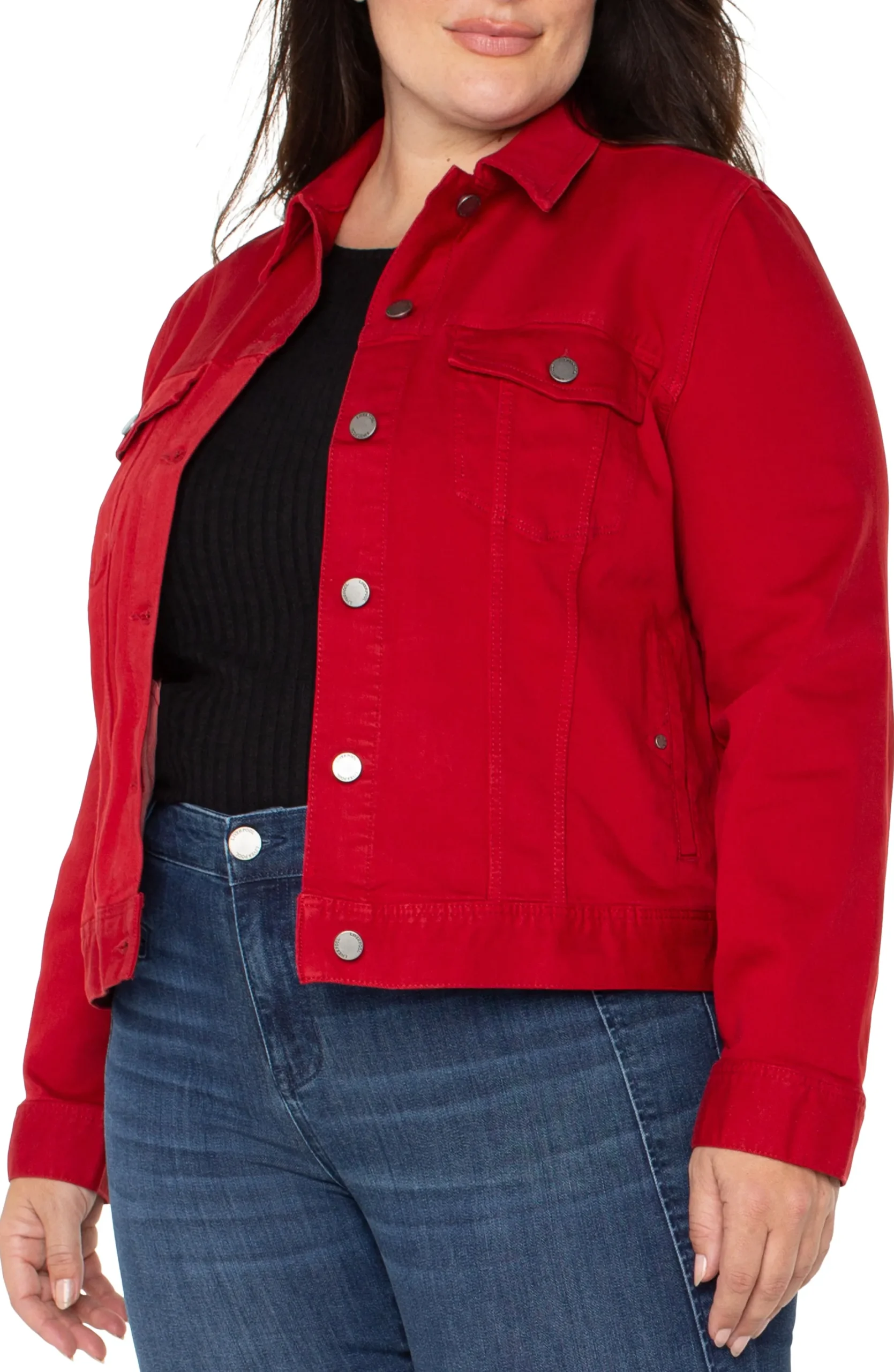 Jackets-Liverpool Los Angeles CLASSIC JEAN JACKET Carnelian