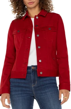 Jackets|Jackets-Liverpool Los Angeles CLASSIC JEAN JACKET Carnelian