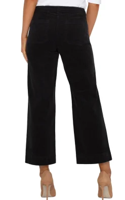Crops|Wide-Leg-Liverpool Los Angeles CORDUROY CROP WIDE LEG Black
