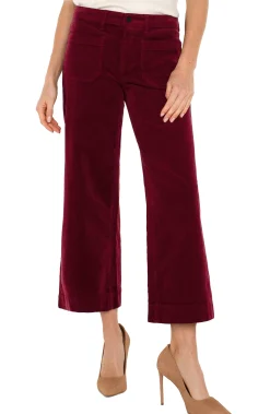 Crops|Wide-Leg-Liverpool Los Angeles CORDUROY CROP WIDE LEG Ruby
