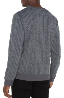 Sweaters|Shirts-Liverpool Los Angeles CREW NECK PULLOVER Charcoalgrey