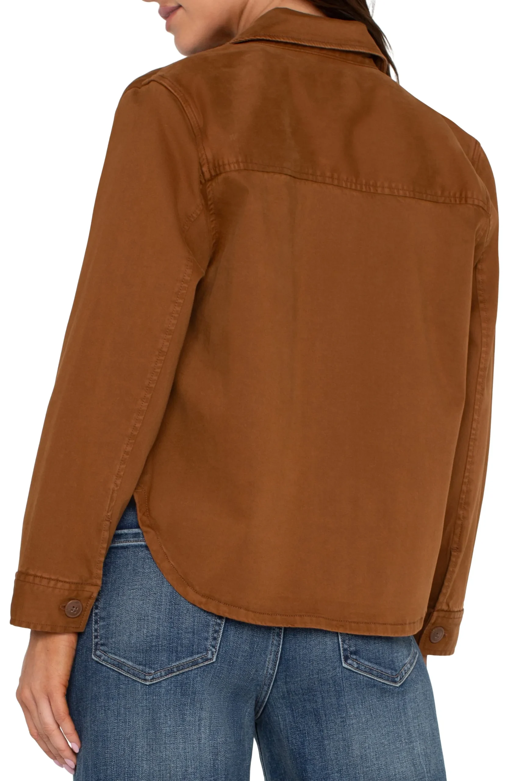 Jackets-Liverpool Los Angeles CROPPED SHIRT JACKET Jasperbrown