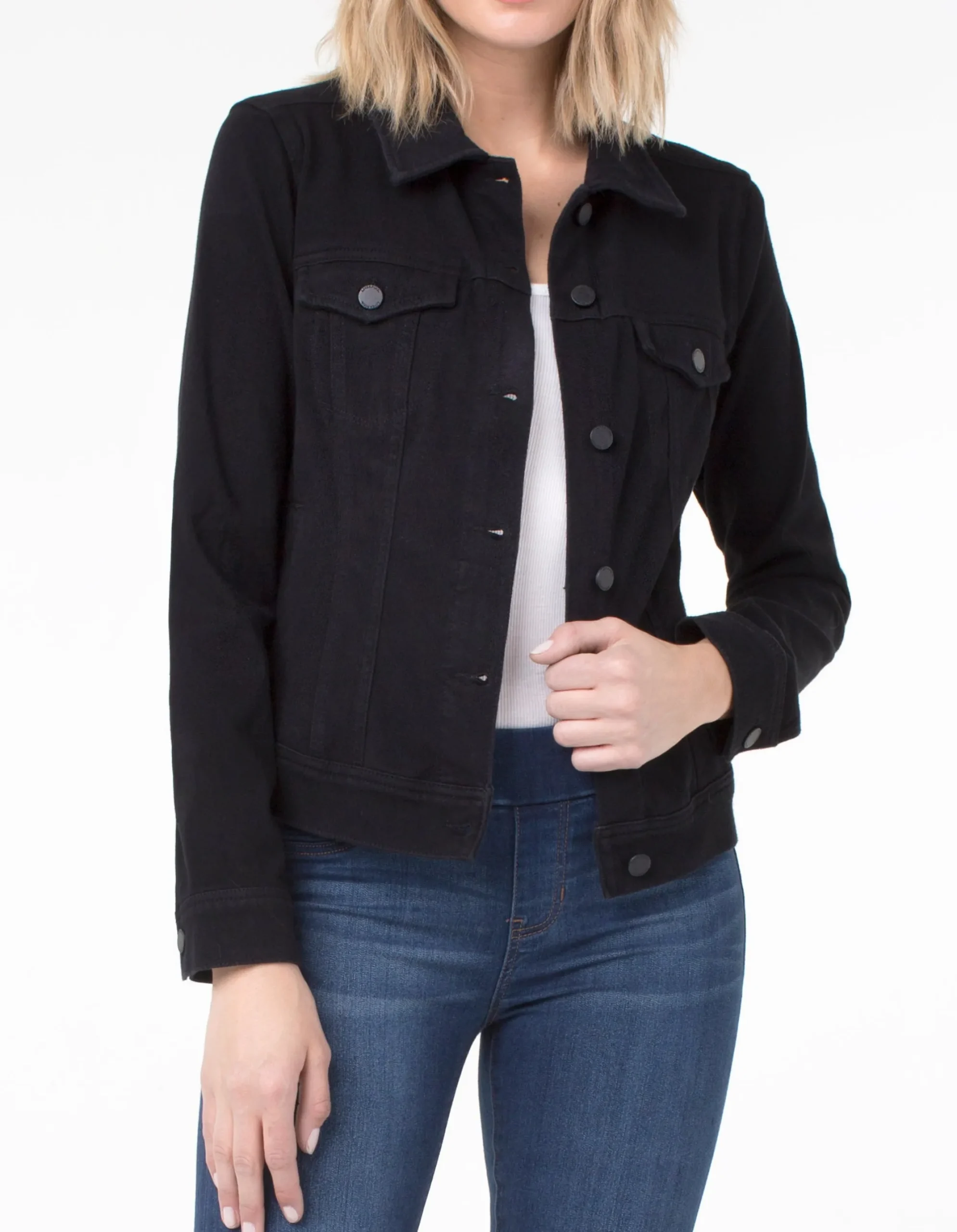 Jackets|Jackets-Liverpool Los Angeles DENIM JACKET POWERFLEX Blackrinse