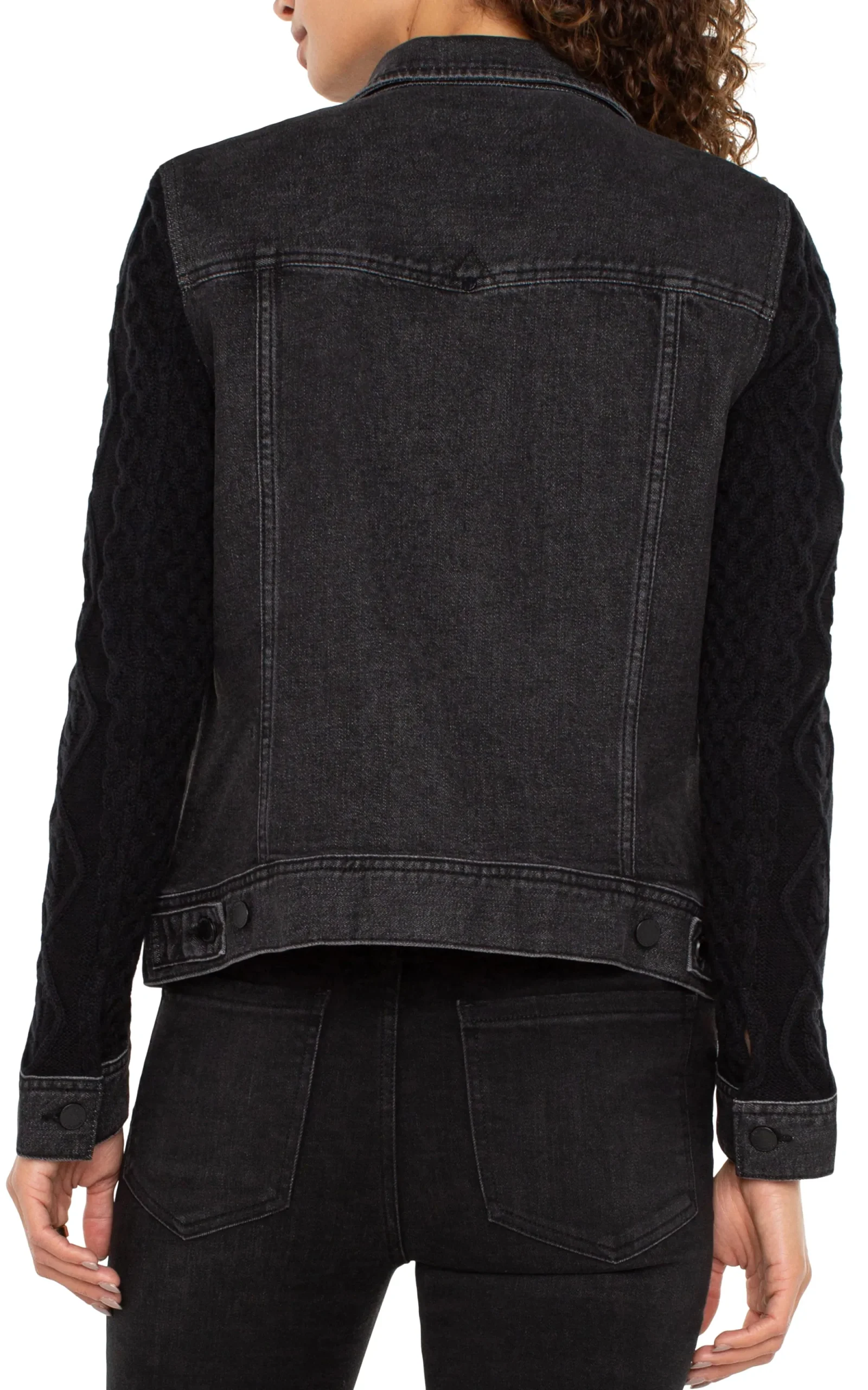 Jackets|Jackets-Liverpool Los Angeles DENIM JACKET WITH SWEATER SLEEVES Arvisdrive