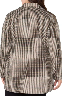 Jackets-Liverpool Los Angeles DOUBLE BREASTED LONGLINE BLAZER Blacktanhoundstooth