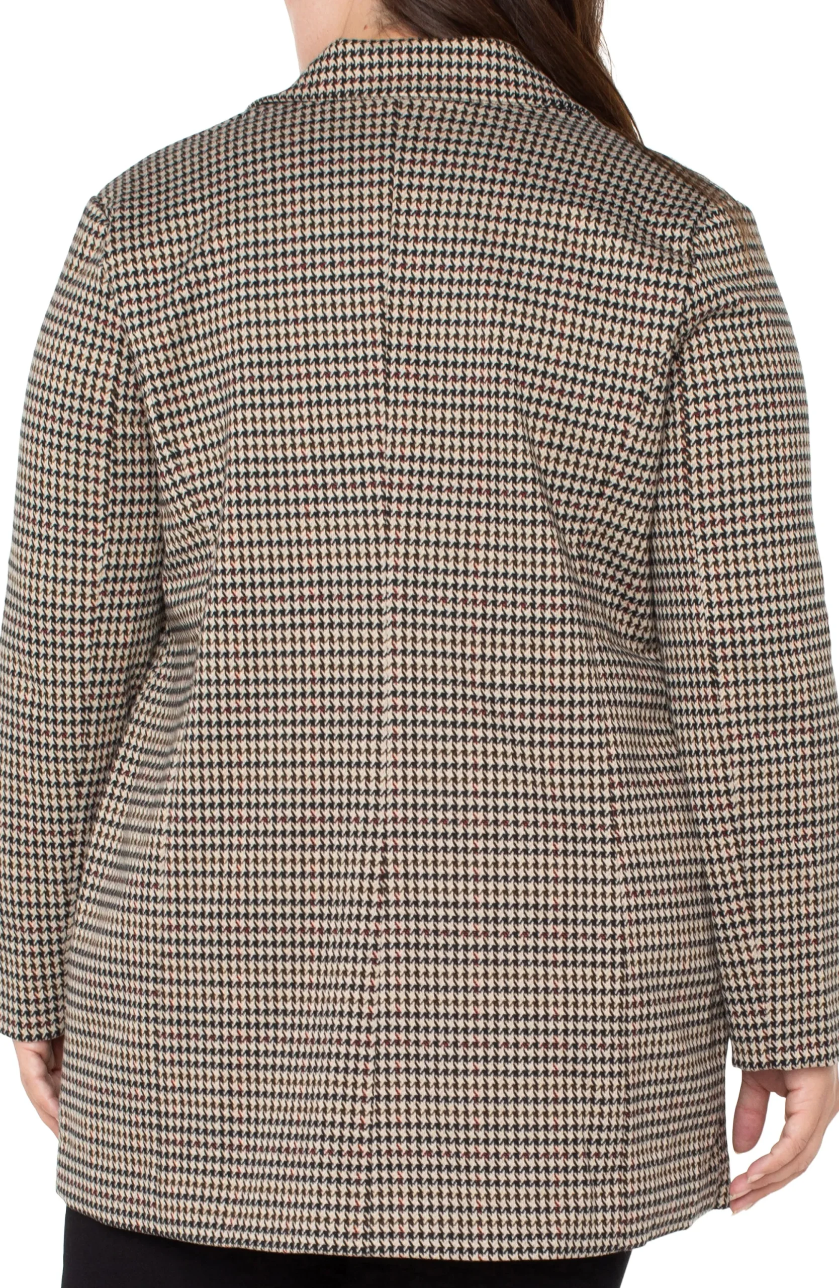 Jackets-Liverpool Los Angeles DOUBLE BREASTED LONGLINE BLAZER Blacktanhoundstooth