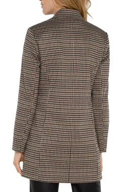 Jackets-Liverpool Los Angeles DOUBLE BREASTED LONGLINE BLAZER Blacktanhoundstooth
