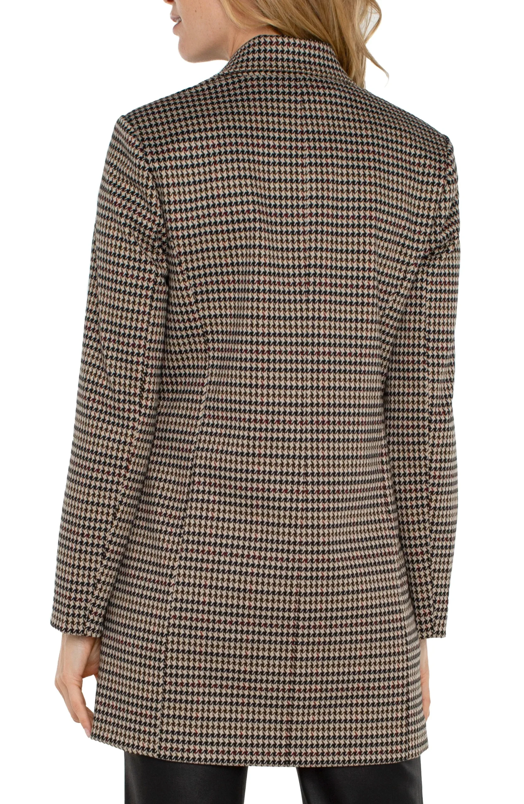 Jackets-Liverpool Los Angeles DOUBLE BREASTED LONGLINE BLAZER Blacktanhoundstooth