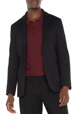 Jackets & Blazers-Liverpool Los Angeles DOUBLE VENT BLAZER Black