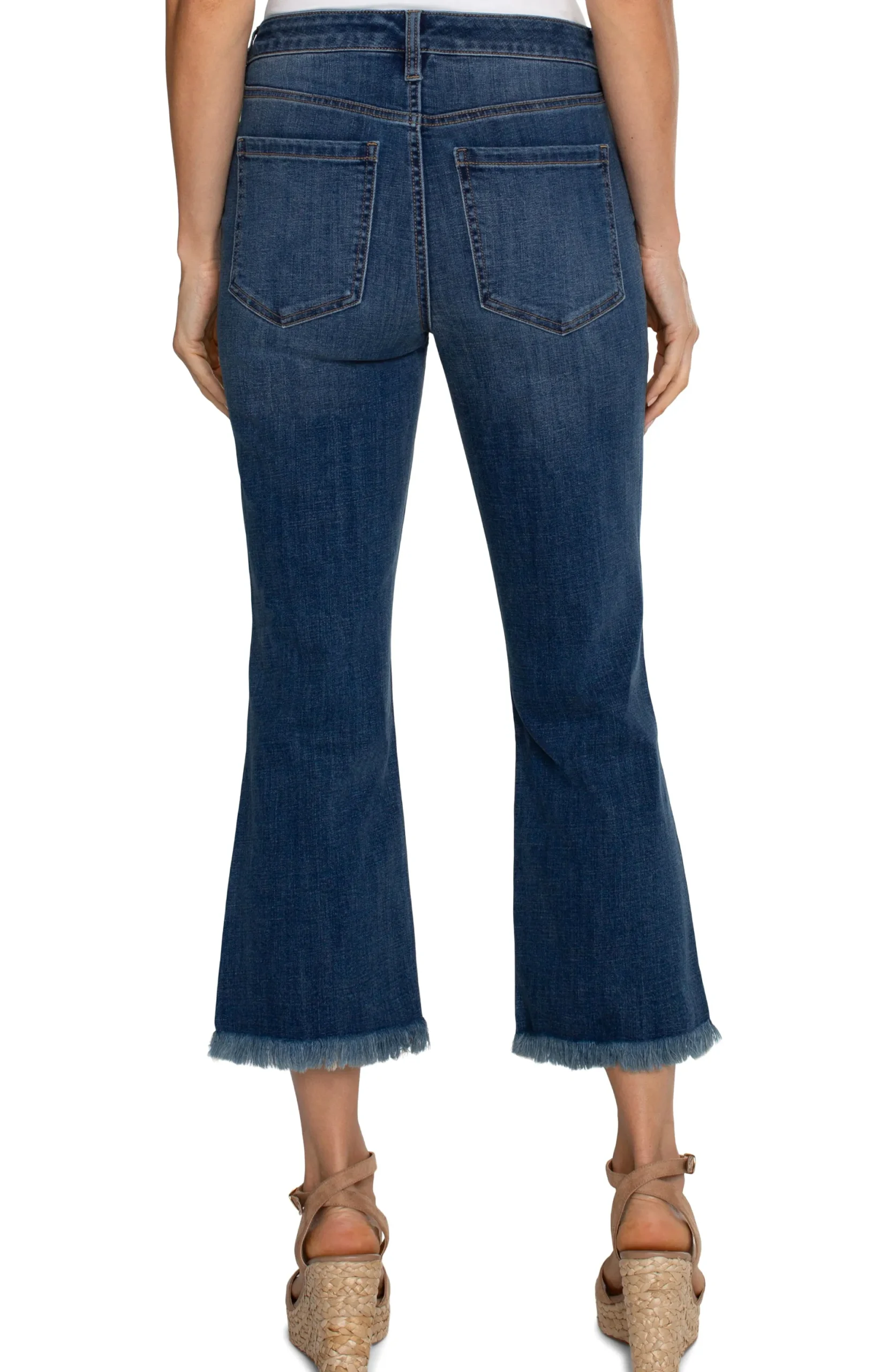 Jeans|Bootcut & Flares-Liverpool Los Angeles ECO HANNAH CROP FLARE WITH FRAY HEM Elkmont