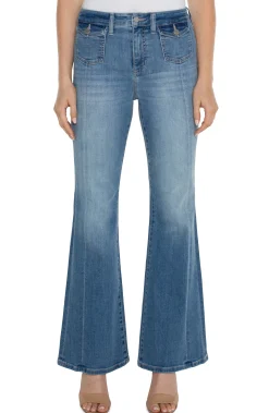 Jeans|Bootcut & Flares-Liverpool Los Angeles ECO HANNAH FLARE WITH FLAP FRONT POCKETS Overlook