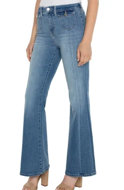 Jeans|Bootcut & Flares-Liverpool Los Angeles ECO HANNAH FLARE WITH FLAP FRONT POCKETS Overlook