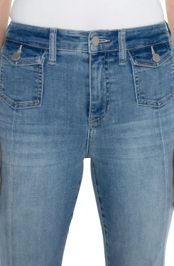 Jeans|Bootcut & Flares-Liverpool Los Angeles ECO HANNAH FLARE WITH FLAP FRONT POCKETS Overlook