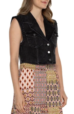 Jackets|Jackets-Liverpool Los Angeles ECO NOTCH COLLAR CROP VEST Rawlins