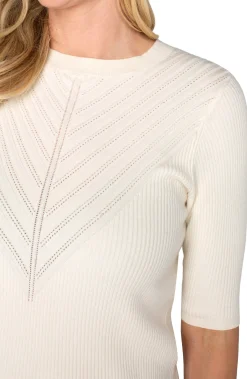 Sweaters-Liverpool Los Angeles ELBOW SLEEVE CREW NECK SWEATER Vintagewhite