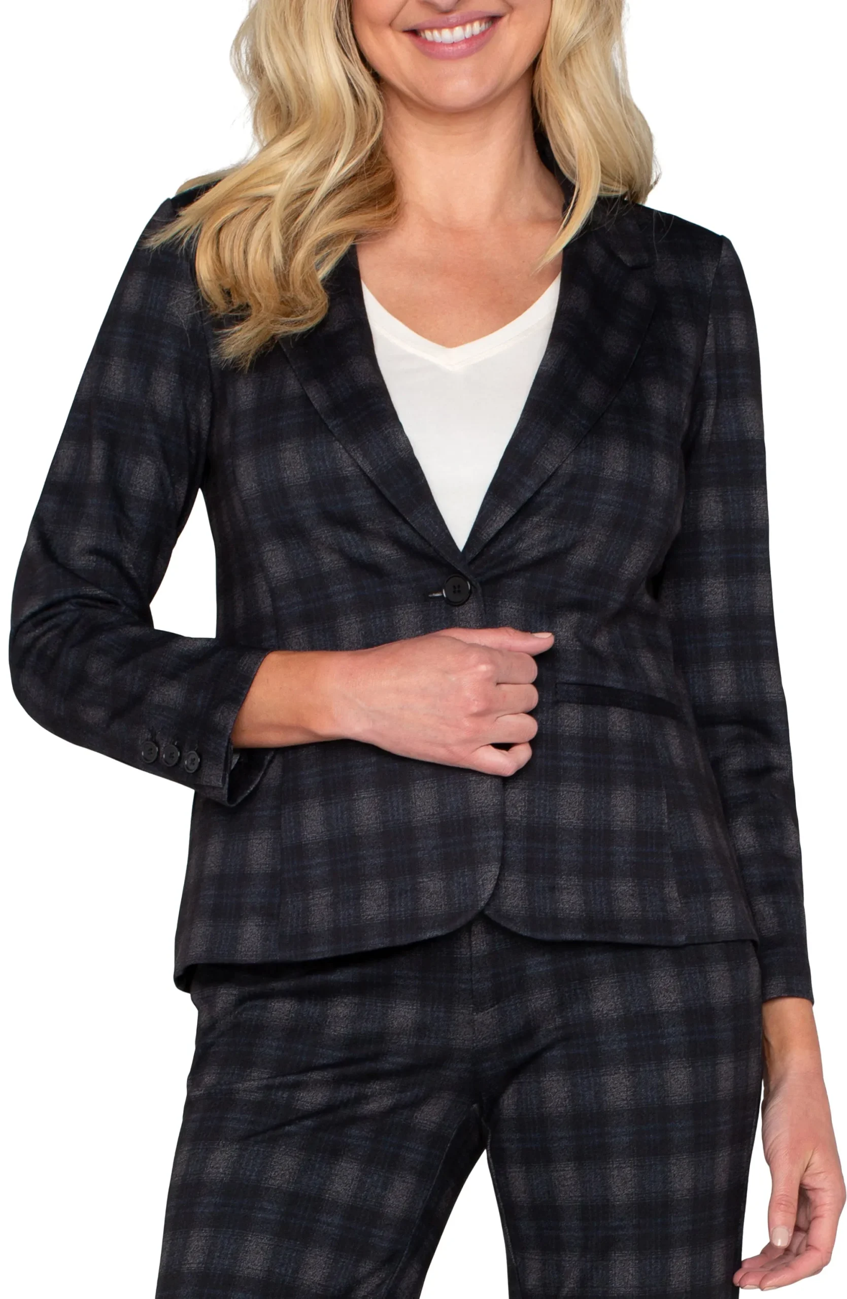 Jackets-Liverpool Los Angeles FITTED BLAZER Charcoalgreyblackberry