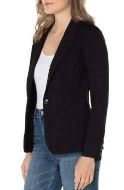 Jackets-Liverpool Los Angeles FITTED BLAZER SUPER STRETCH Black