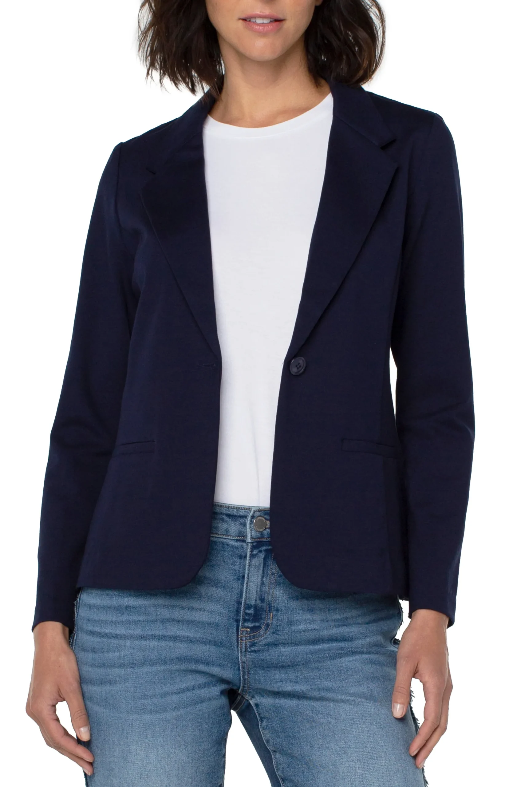 Jackets-Liverpool Los Angeles FITTED BLAZER SUPER STRETCH PONTE Cadetblue