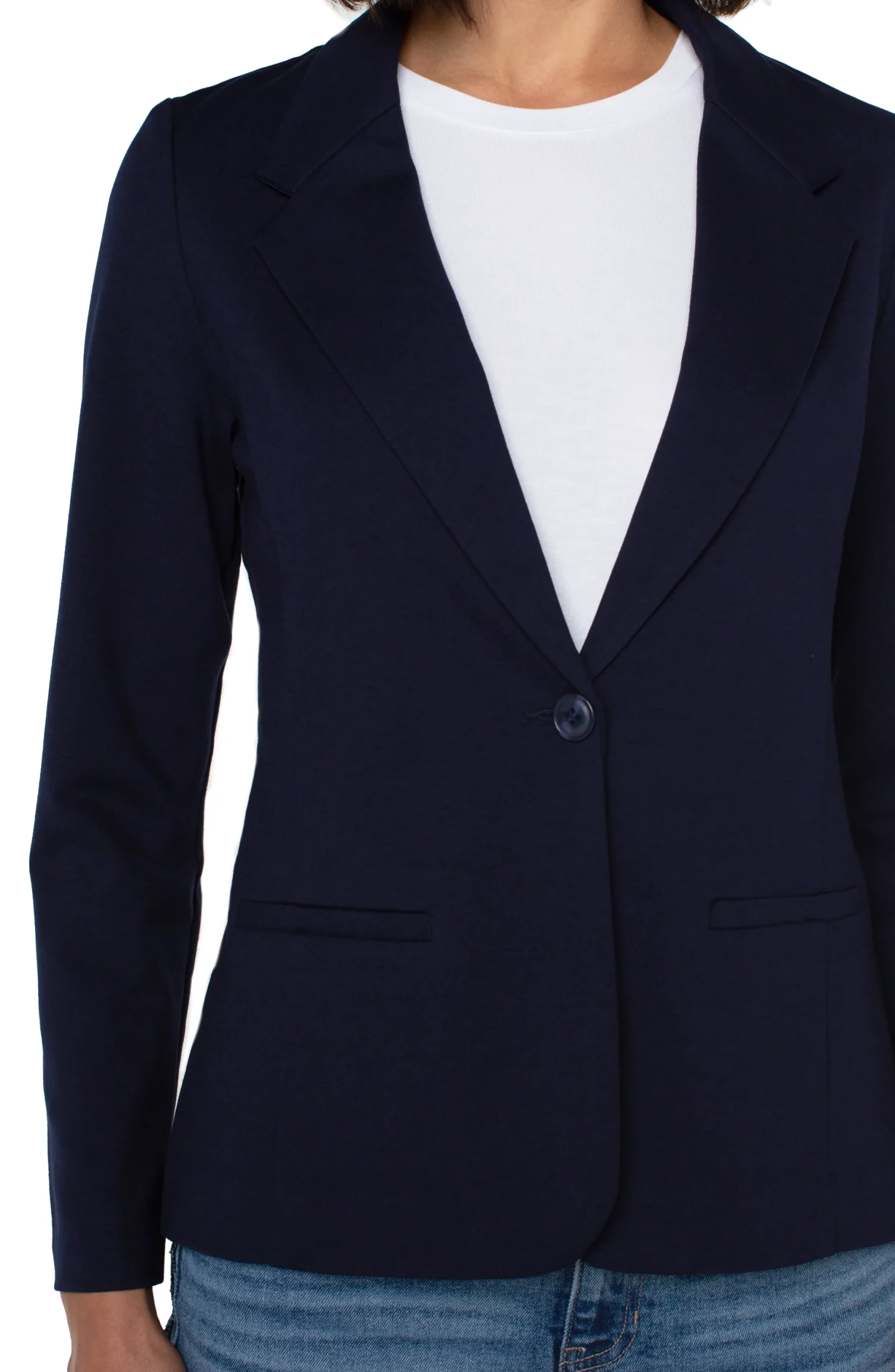 Jackets-Liverpool Los Angeles FITTED BLAZER SUPER STRETCH PONTE Cadetblue