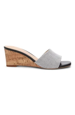 Mules|Wedges & Espadrilles-Liverpool Los Angeles FLOWERS WEDGE MULE Whiteblack