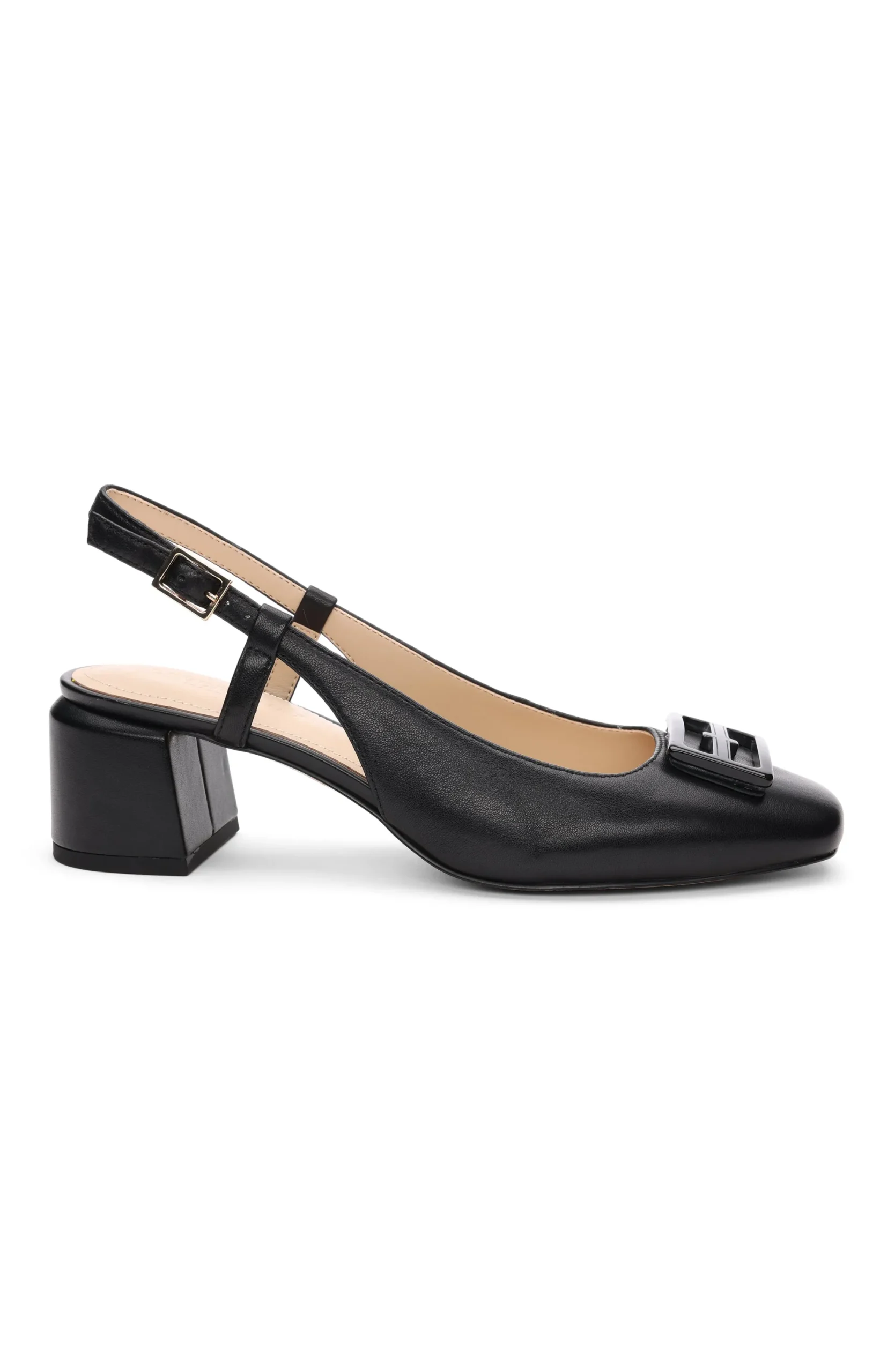 Flats-Liverpool Los Angeles GETTY SLINGBACK WITH LOGO MEDALLION Black
