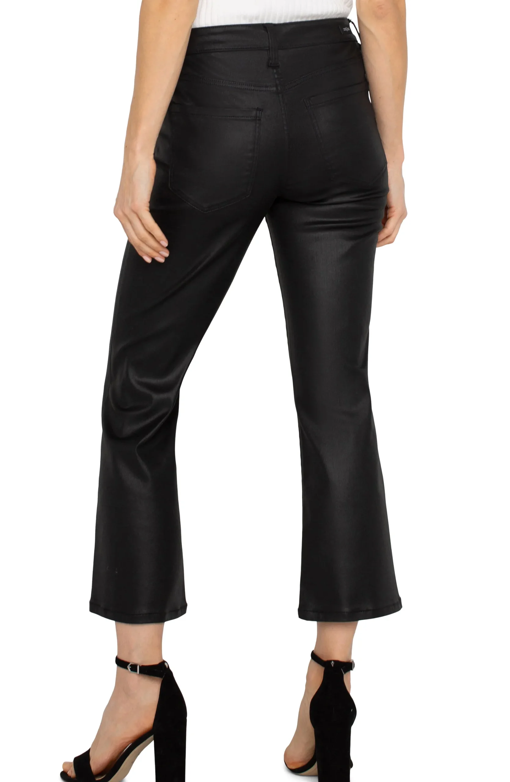 Jeans|Pants-Liverpool Los Angeles HANNAH CROP FLARE - ECO Coatedblack