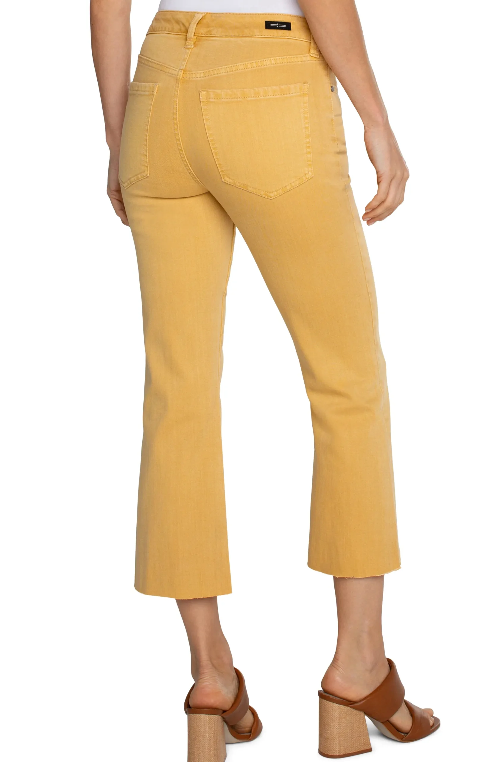 Jeans|Bootcut & Flares-Liverpool Los Angeles HANNAH CROP FLARE WITH CUT HEM Flaxengold